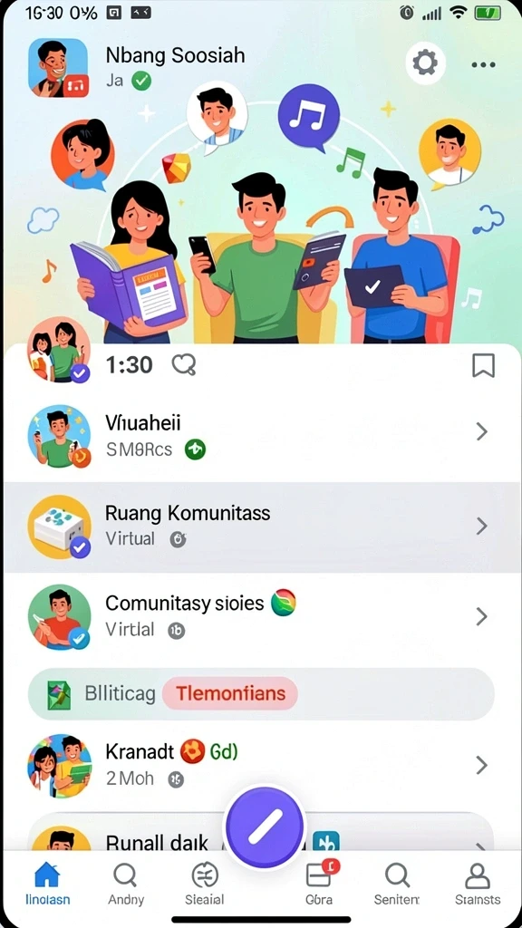Tangkapan layar menunjukkan grafik warna-warni dunia permainan.