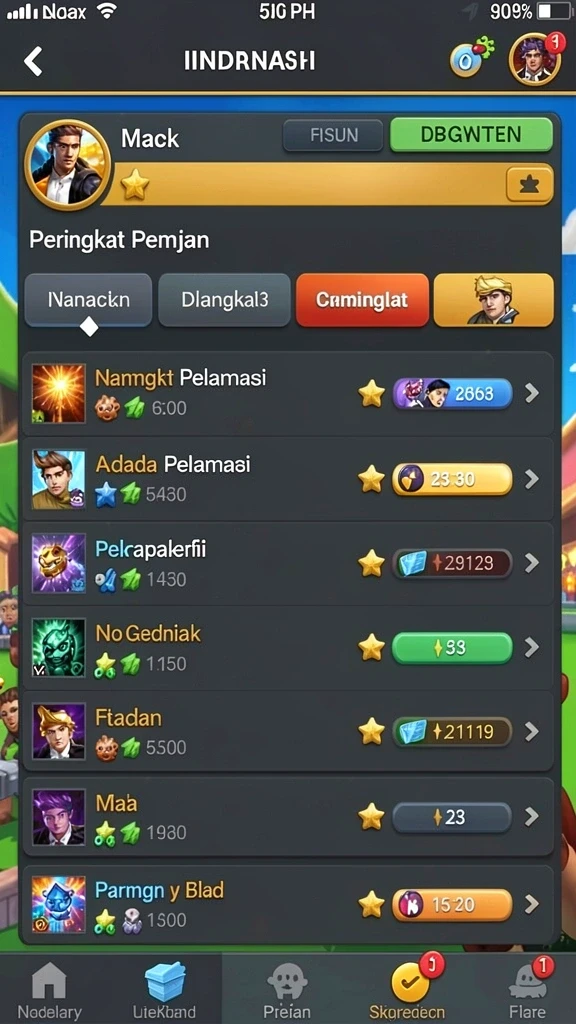 Ruang obrolan untuk berinteraksi dengan pemain lain.