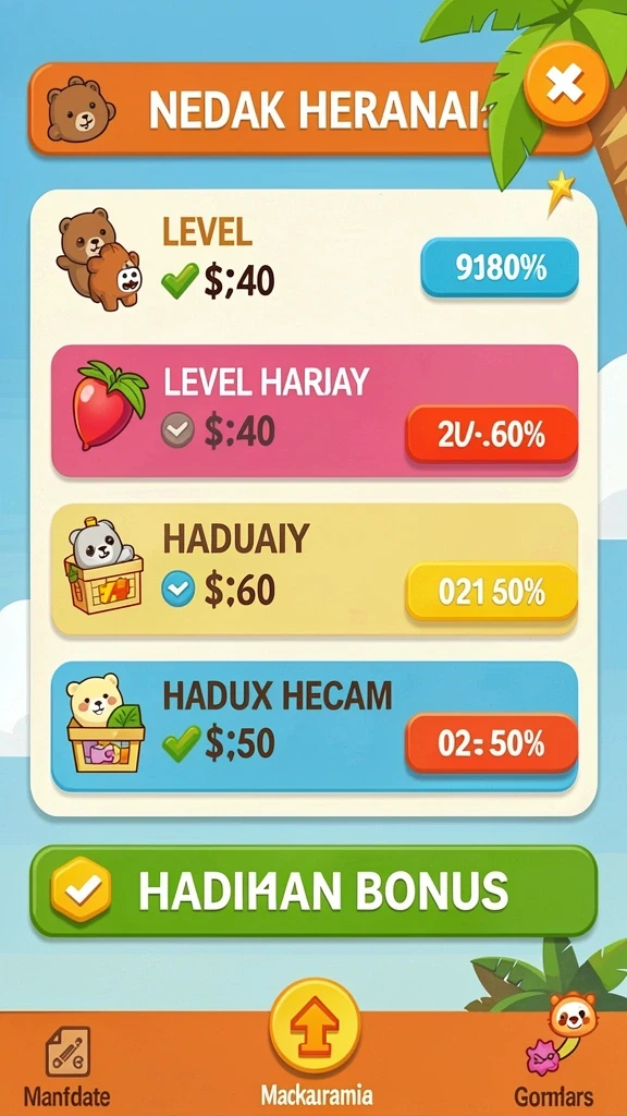Fitur hadiah yang menarik menambah keseruan permainan.
