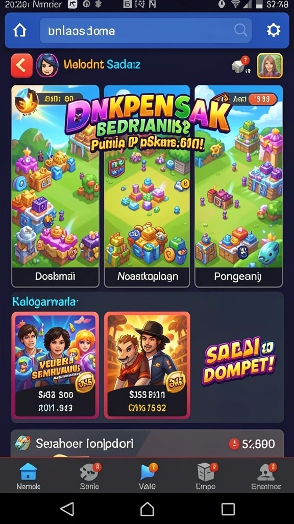 Screenshot memperlihatkan sistem upgrade karakter yang menarik.