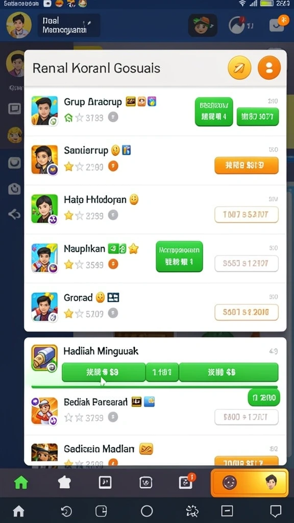 Tangkapan layar menunjukkan antarmuka utama permainan yang menarik dan interaktif.
