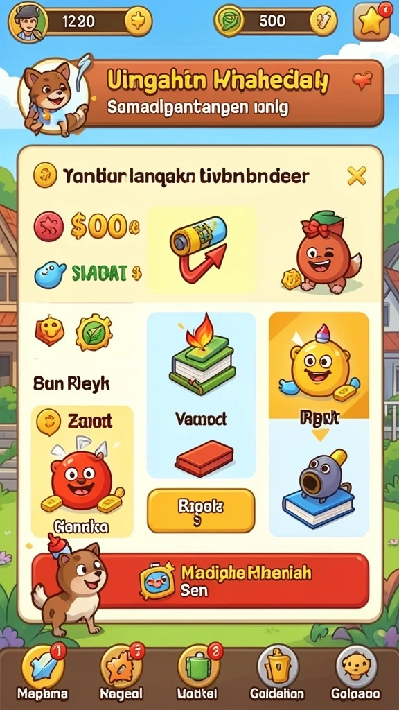 Tampilan awal permainan yang menarik dan penuh warna.